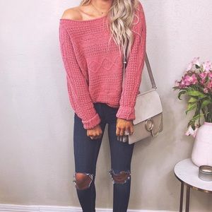 Coral Cable Dolman Sweater